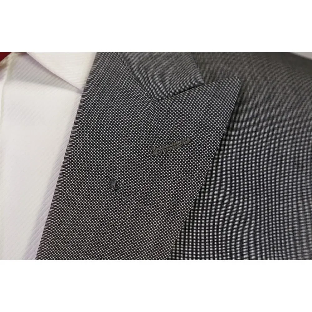 John Varvatos Gray Tic Woven Peak Lapel 2-Btn Wool Suit 42R